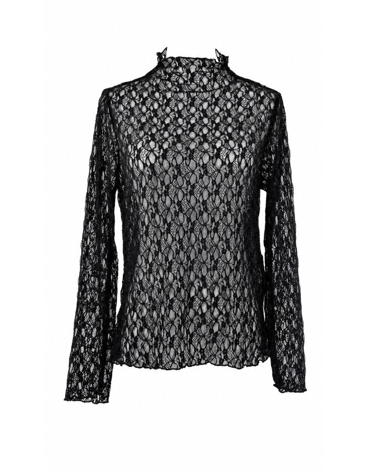 Qnuz 9275 Soft lace blouse black
