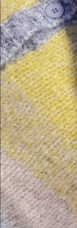 Qnuz 9267 cardigan striped yellow