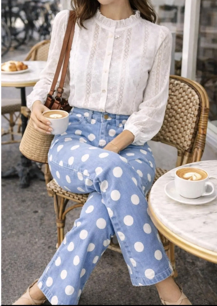 Qnuz 9316 DOT jeans canvas sky