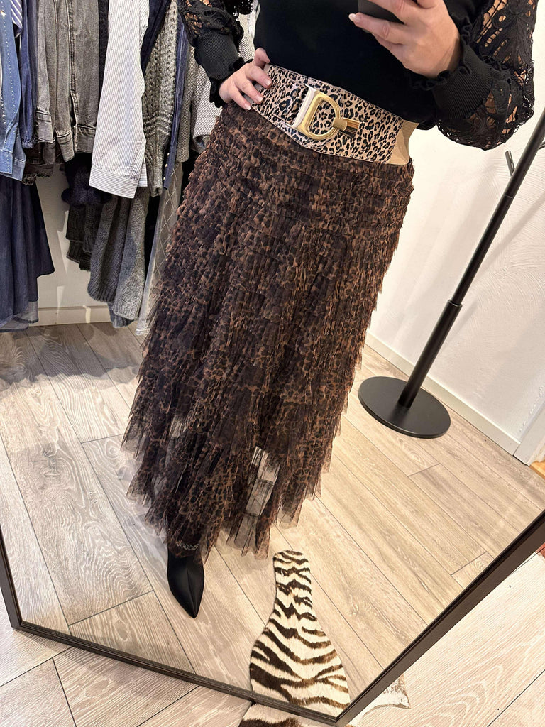 By Engbork Wonder tyl skirt brown leo