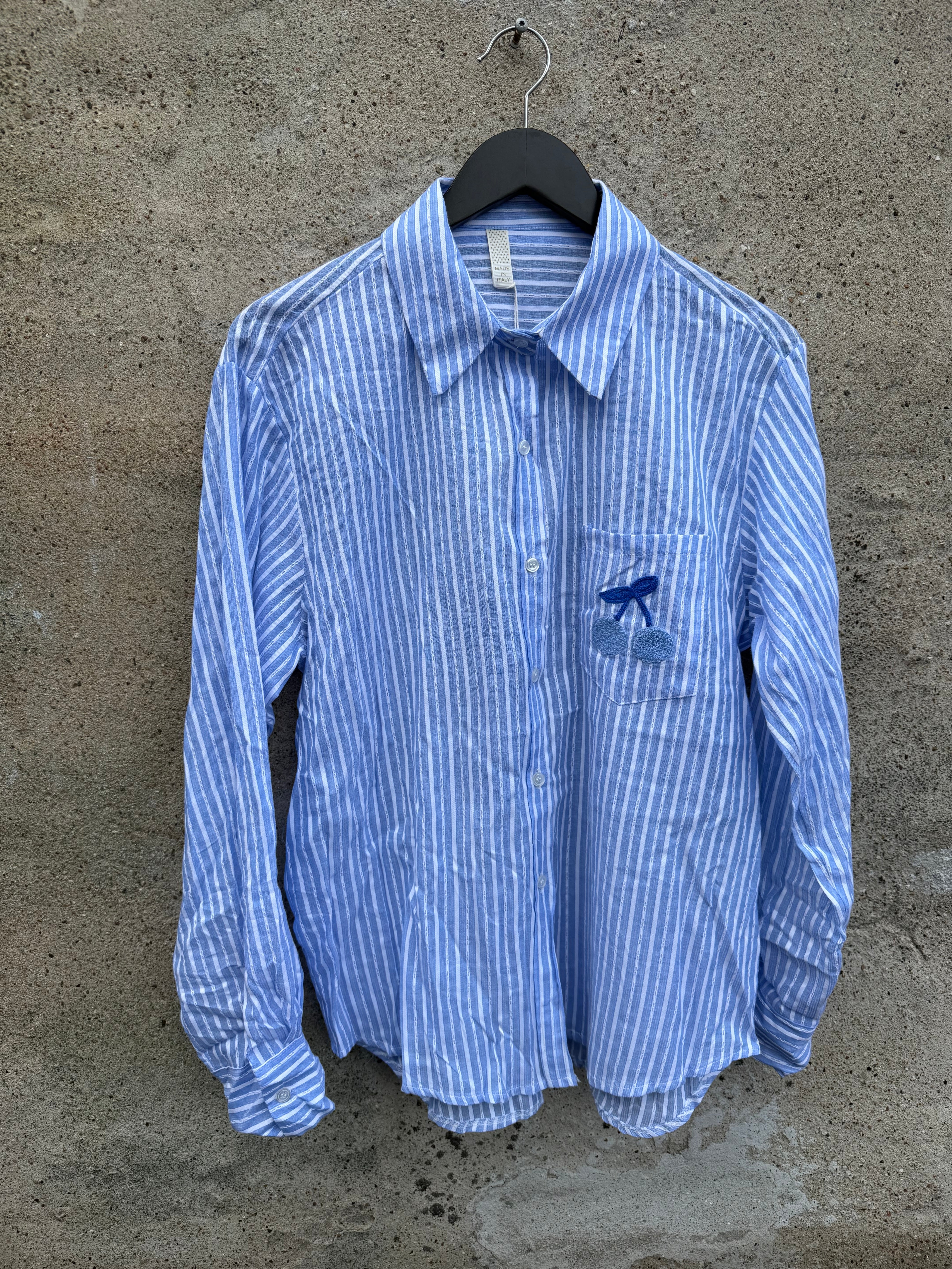 By Engbork Cherry shirt stripe blue