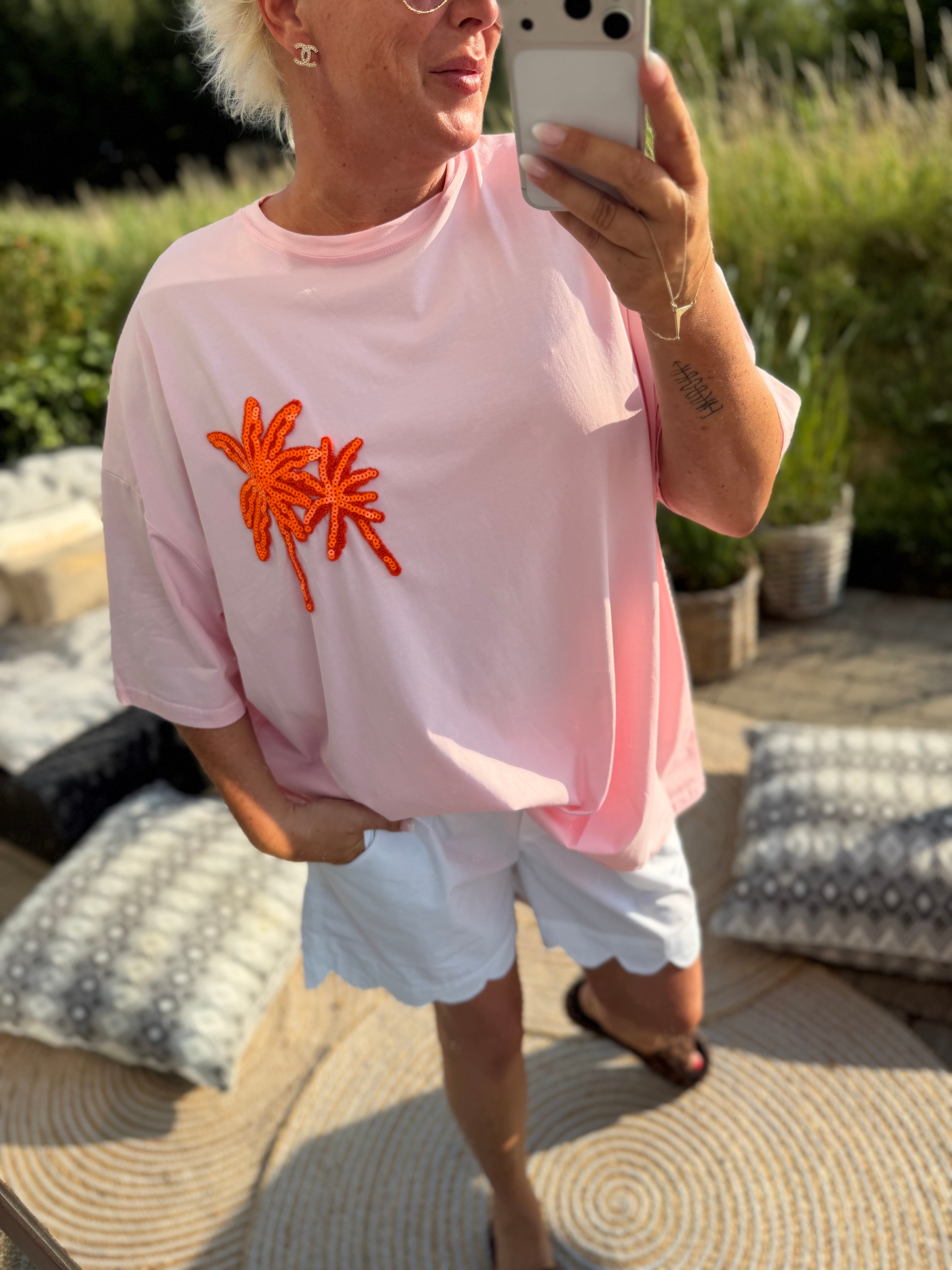 PALM oversize T-shirt rosa