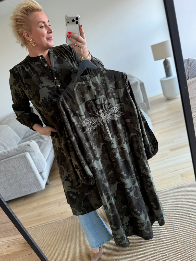 Gaspar 2601700 Luna camo dress green