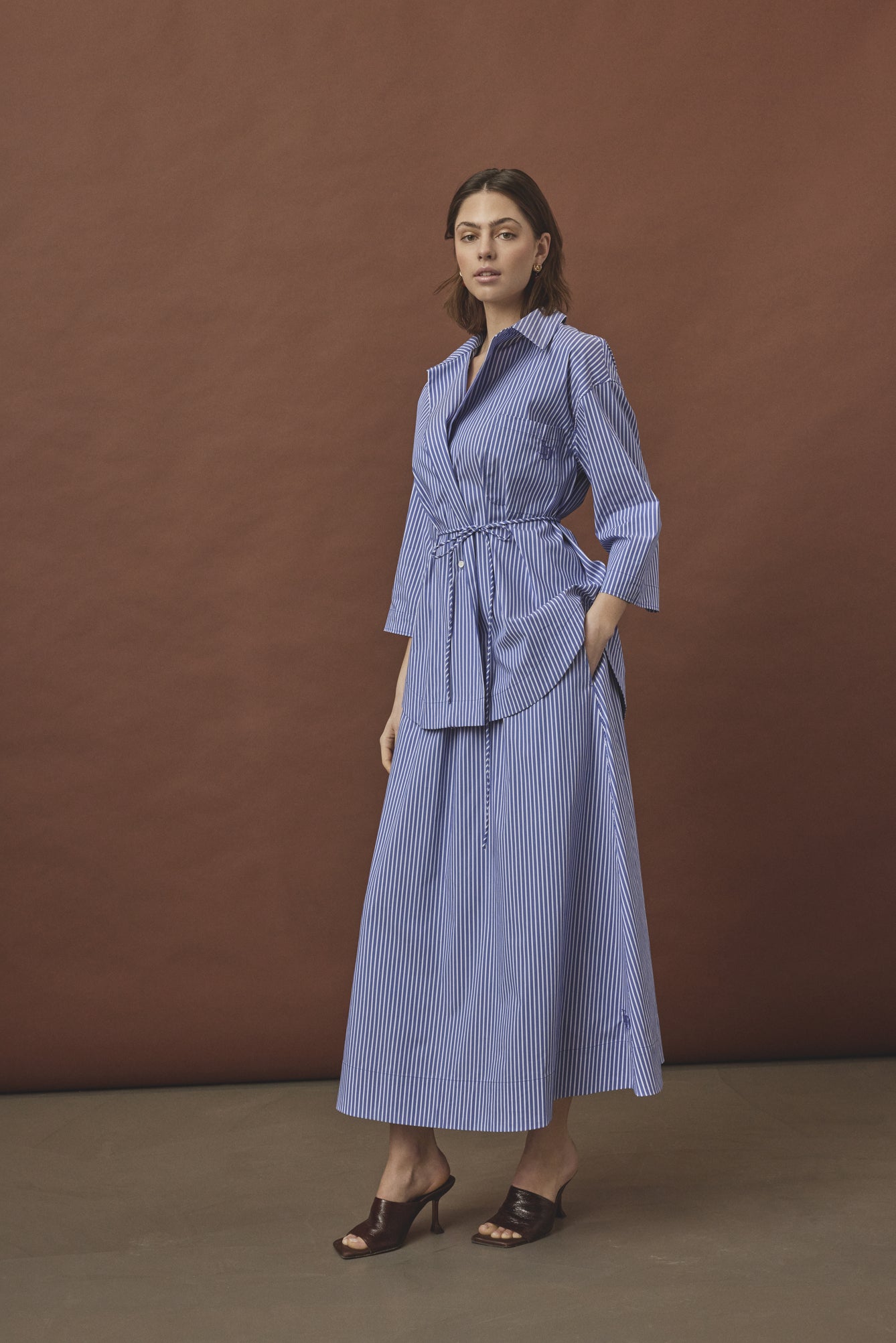 Love & Divine love1538 skirt stripe blue