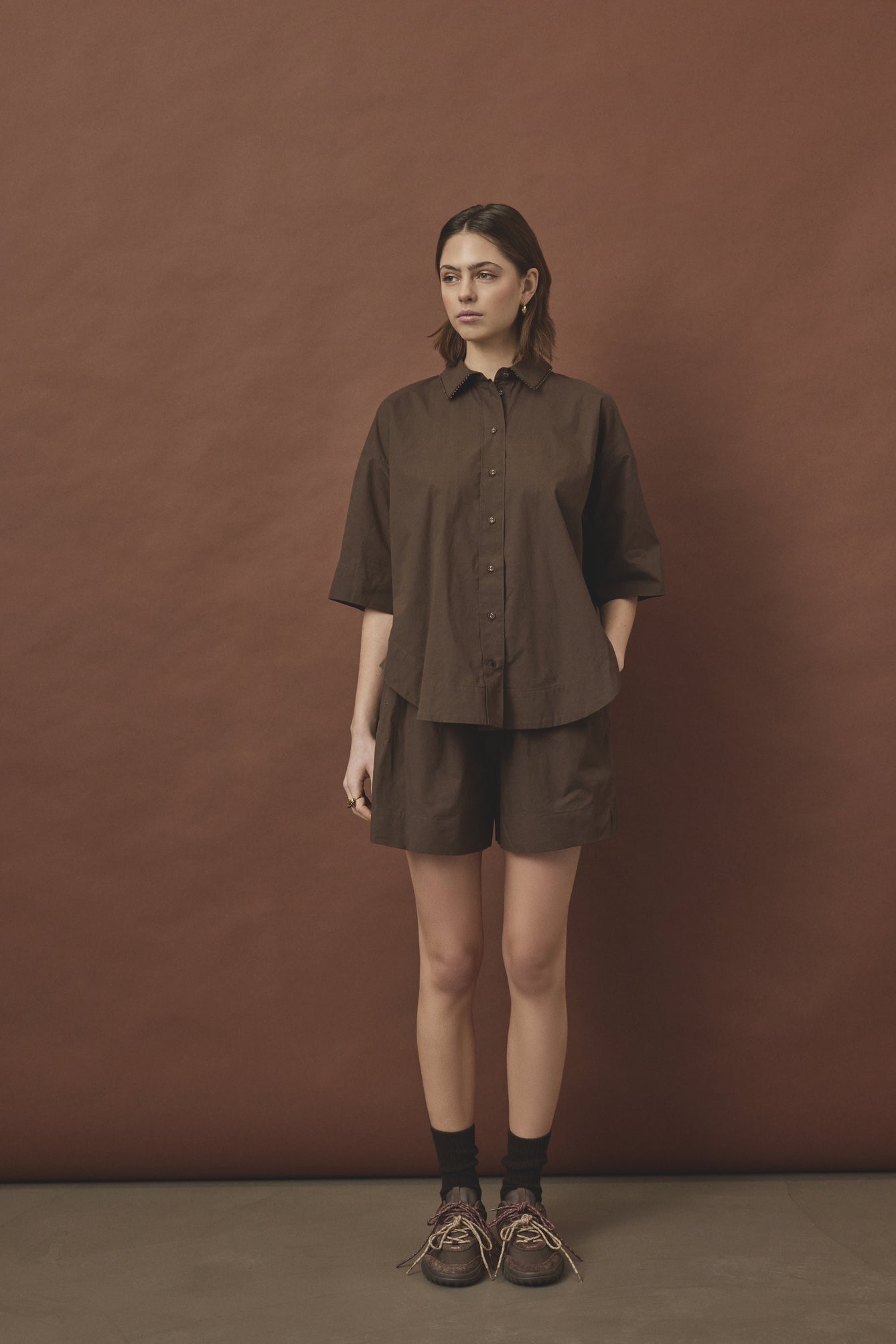 Love & Divine love971-15 shirt cotton chocolate