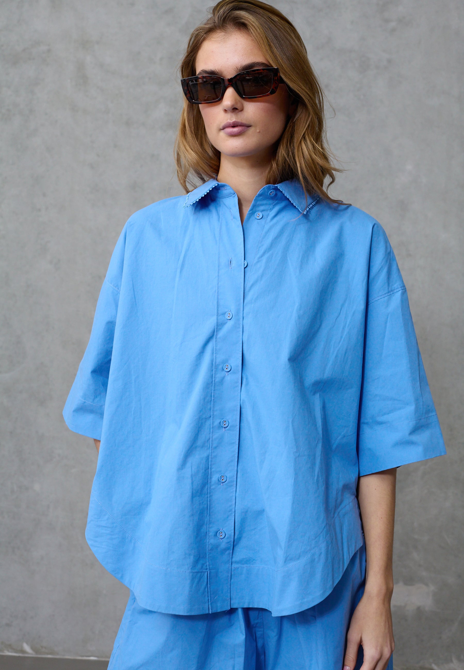 Love & Divine love971-15 shirt cotton blue