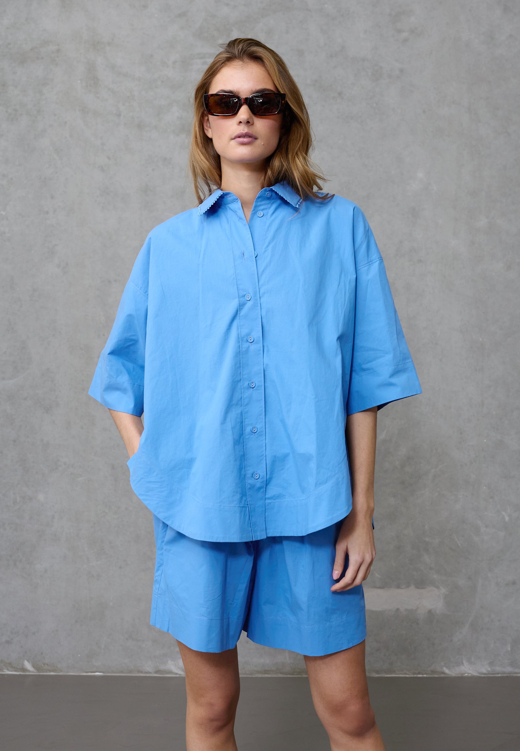 Love & Divine love971-15 shirt cotton blue