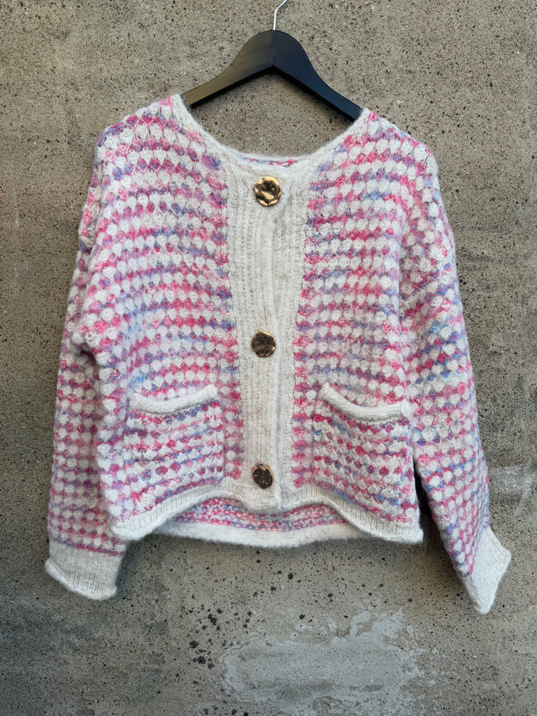 By Engbork Coco cardigan creme pink