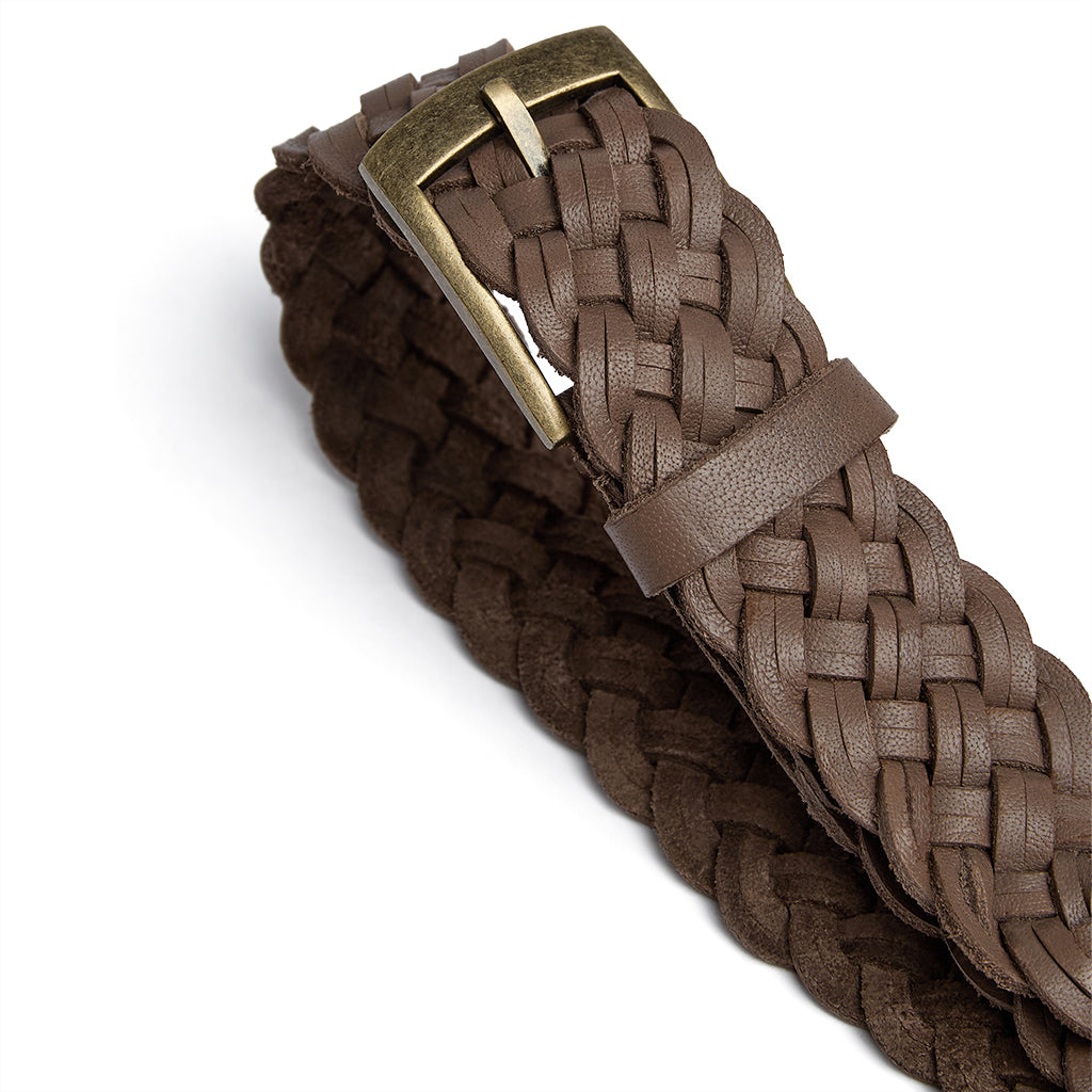 Depeche 17392 braided belt dark taupe
