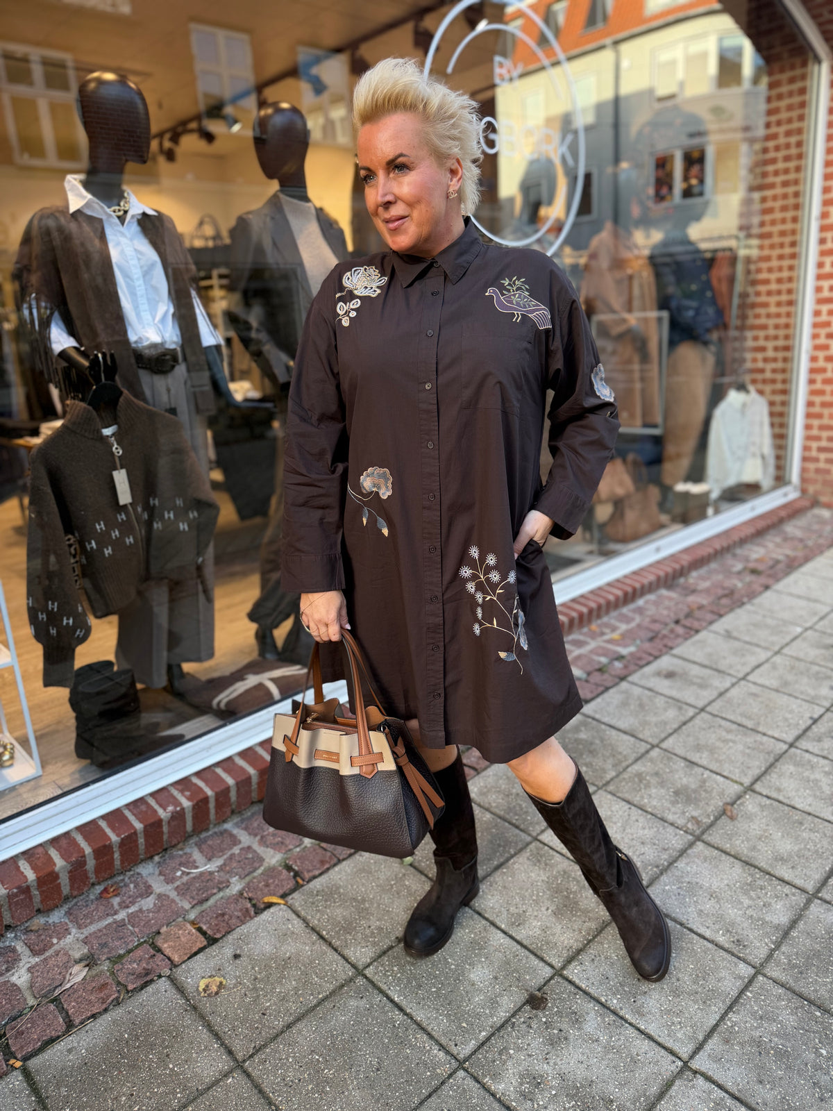 Love & Divine love1589-1 shirtdress choco