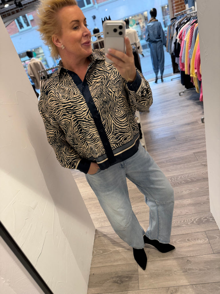 Love & Divine love1393-1 shirt navy zebra