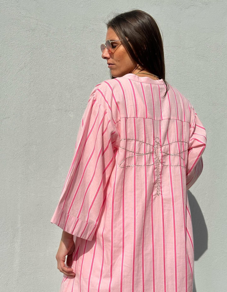 Gaspar 2601720 Mumbai dress stripe rose