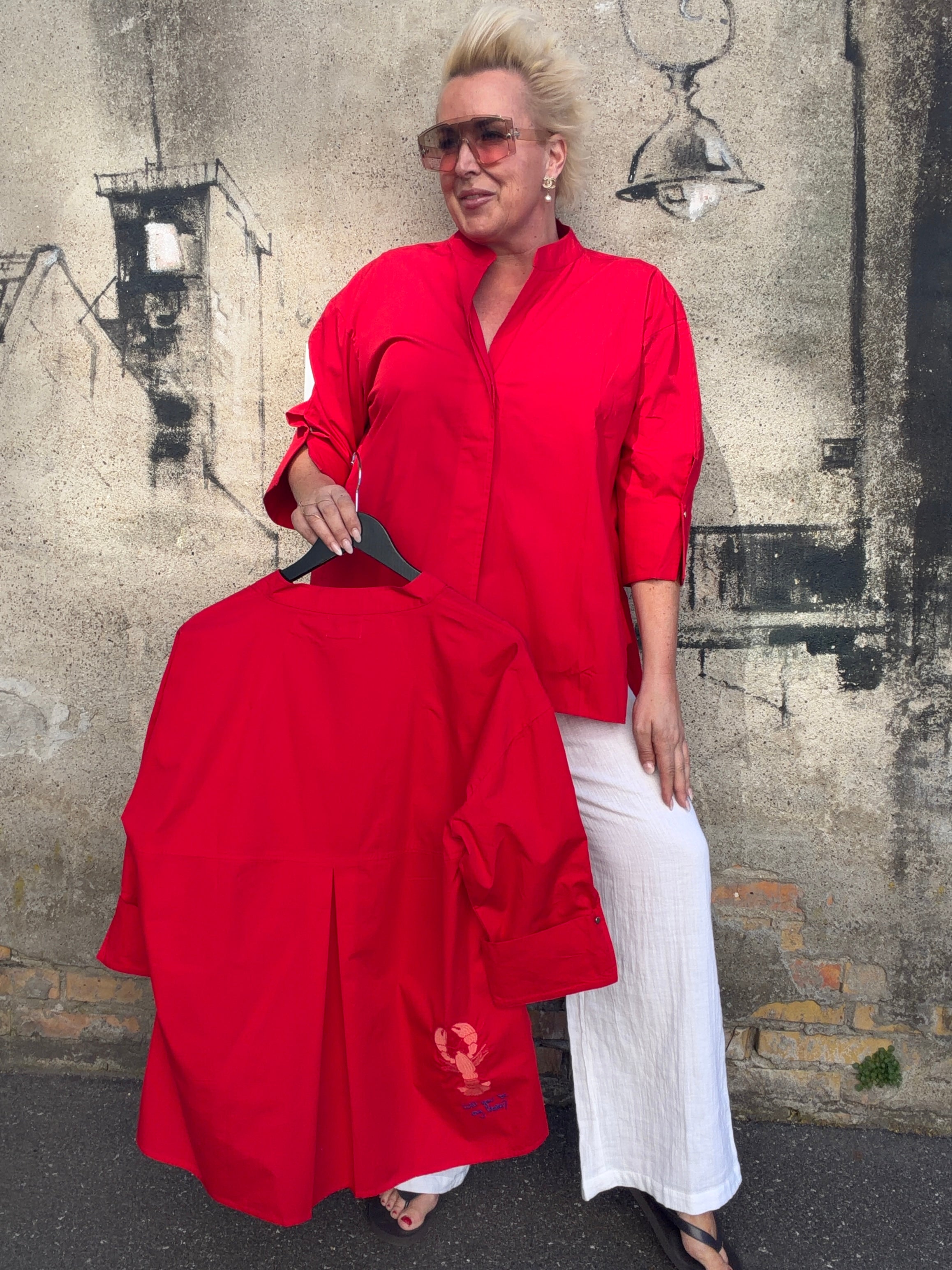 WAUW Luna shirt lobster red