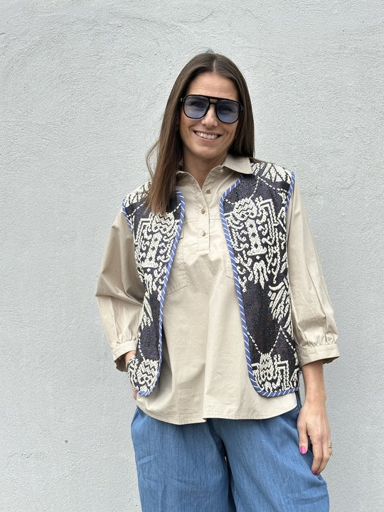 Gaspar 2601333 Marli waistcoat print black