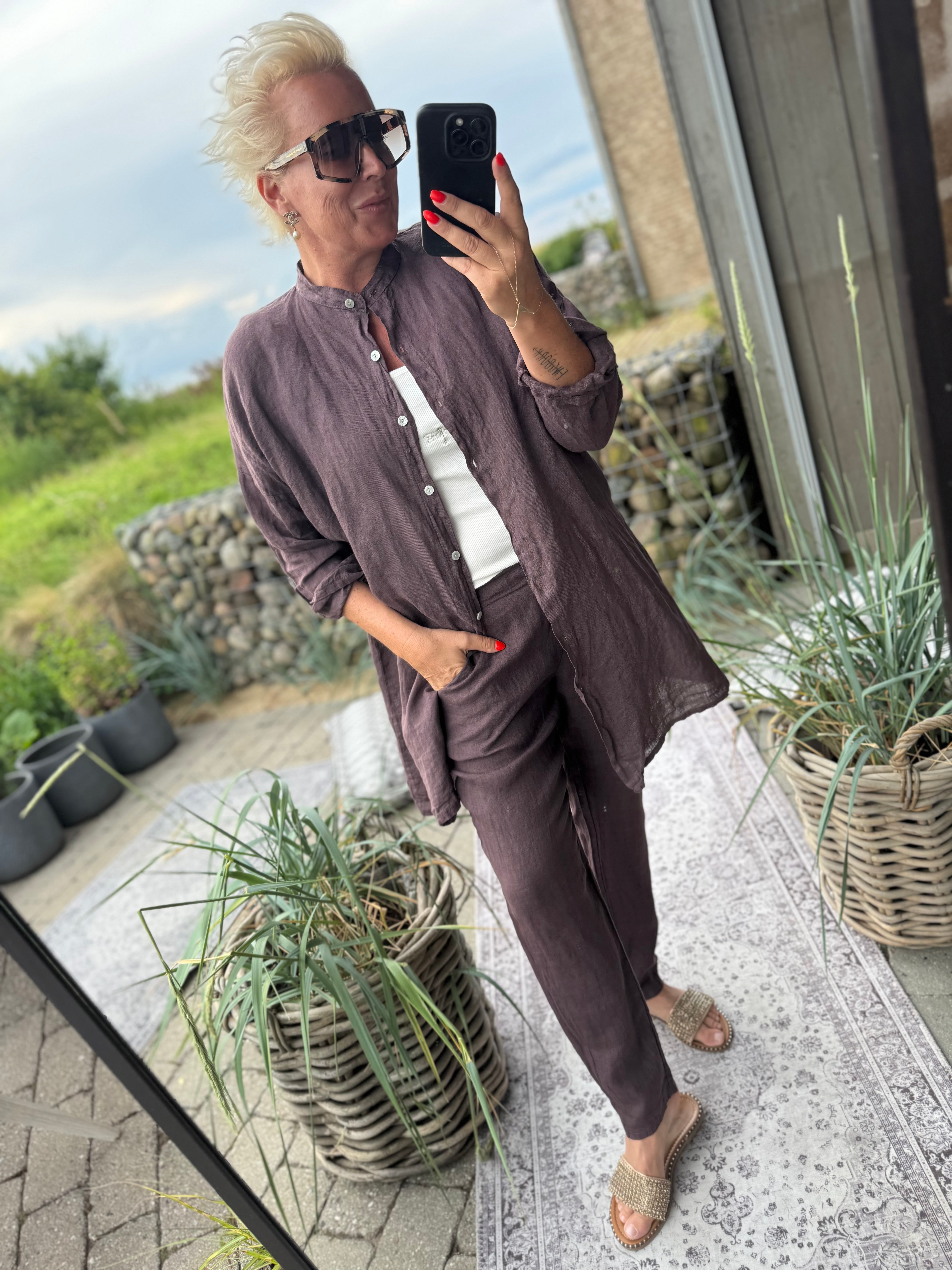 Boho Love Adel skjorte hør aubergine