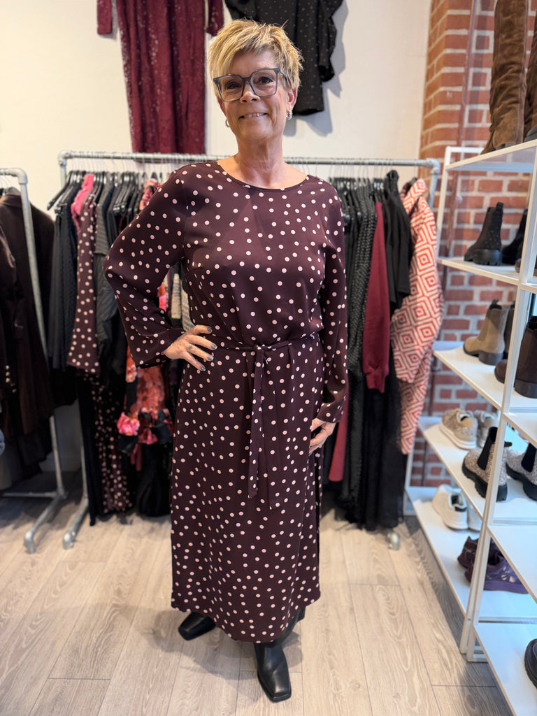 Love & Divine love1421 dot dress bordeaux