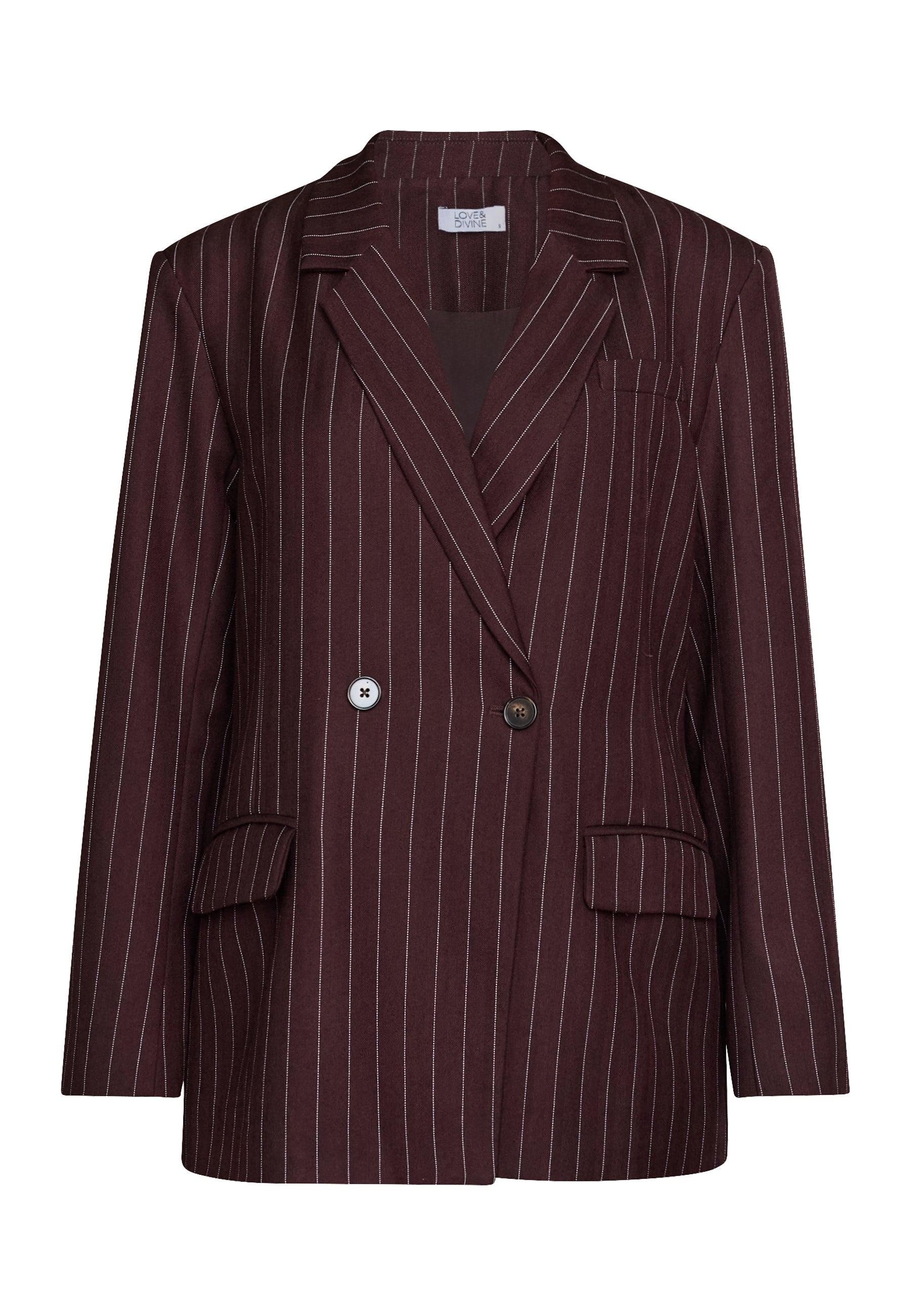 Love & Divine love1648 blazer brown pinstripes