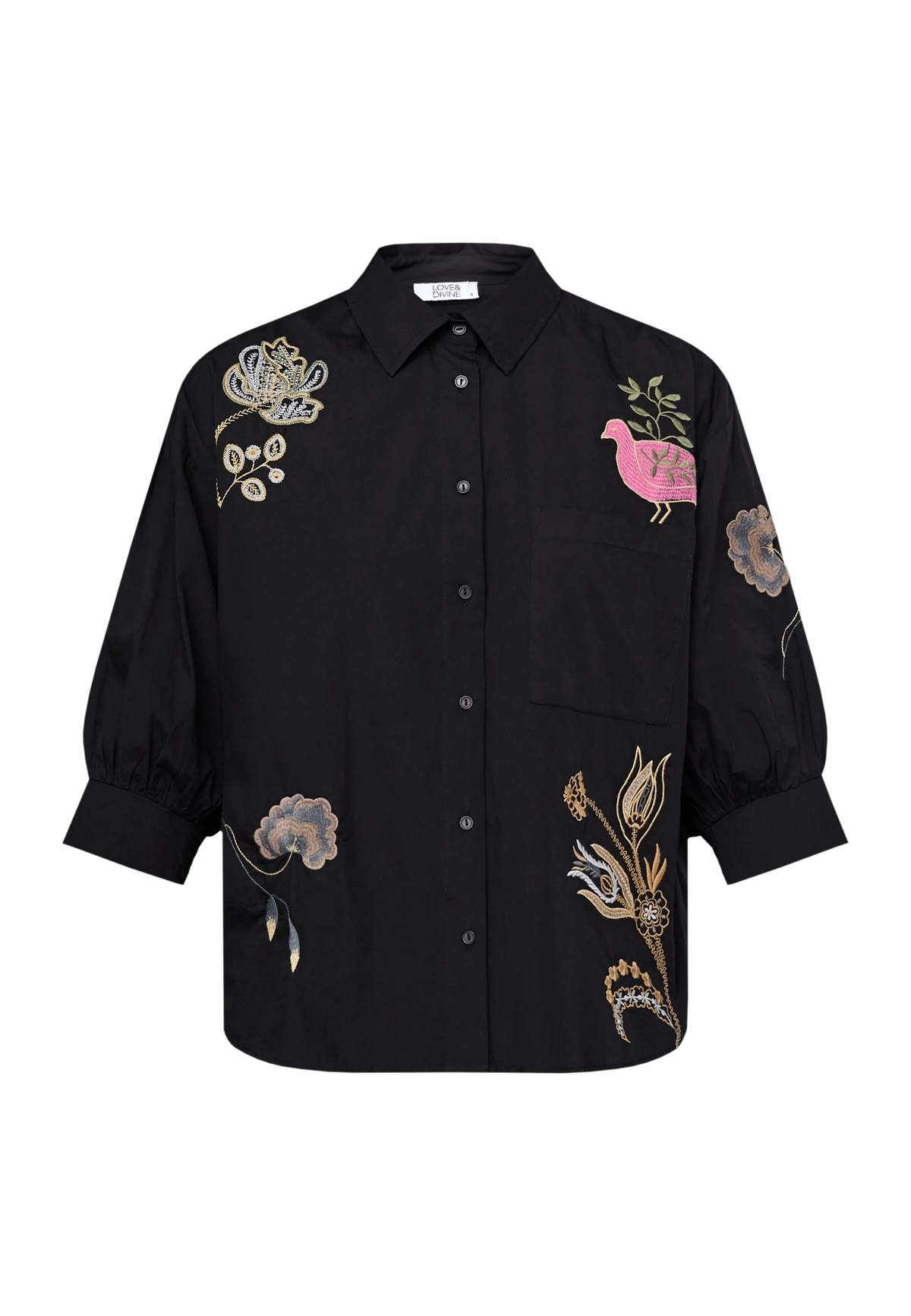 Love & Divine love1604-4 shirt black