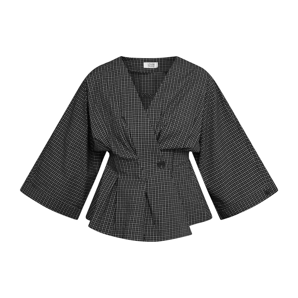 Love & Divine love1510-1 shirt check black
