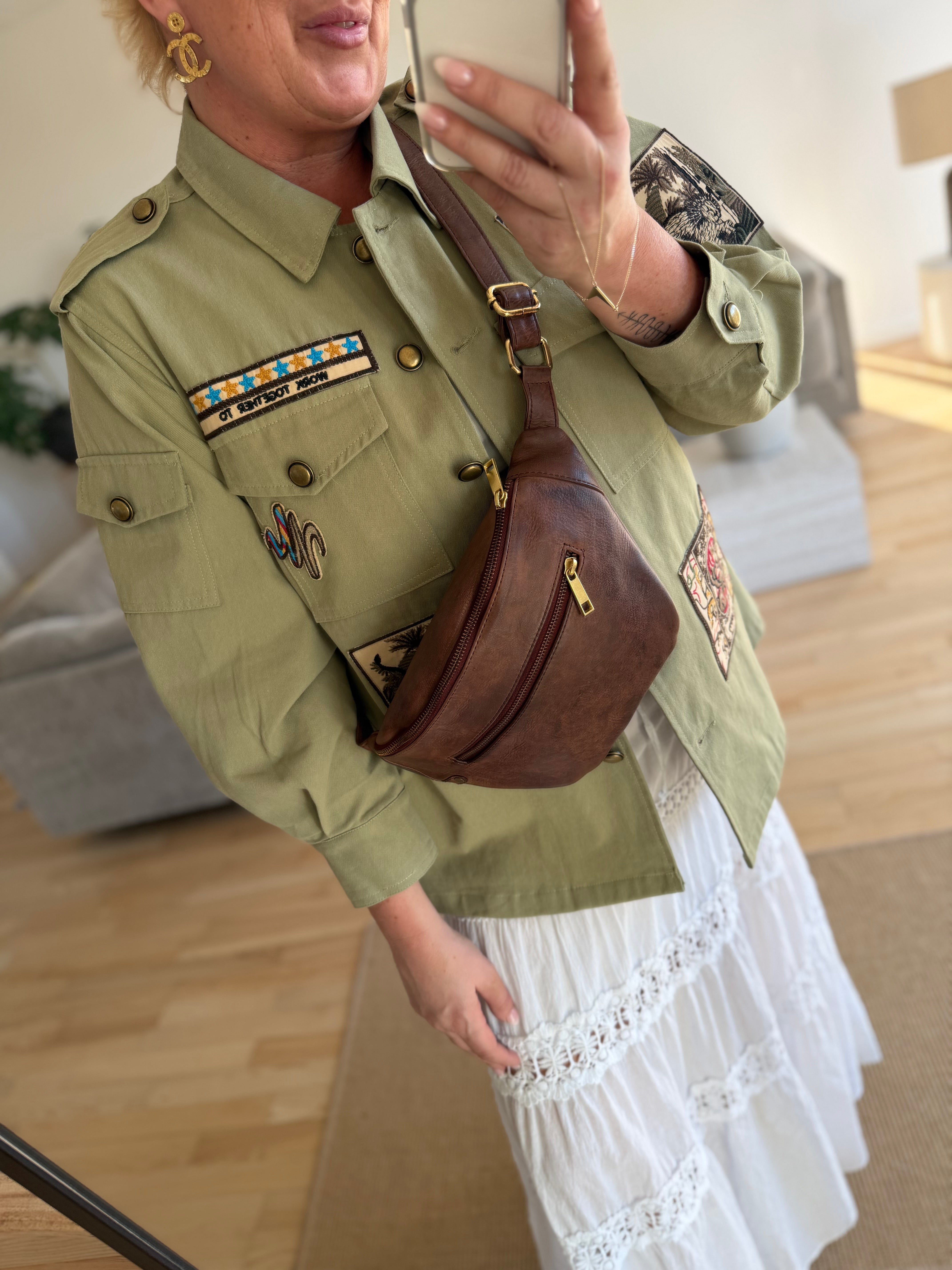 Depeche 12346 bum bag leather golden chic