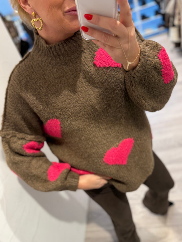 Boho Love B1313 strik hearts pink