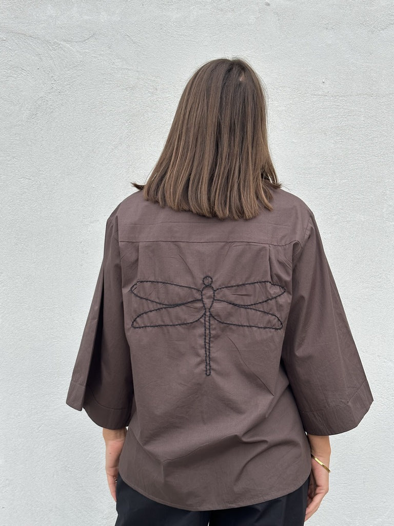 Gaspar 2601346 Mumbai blouse poplin brown