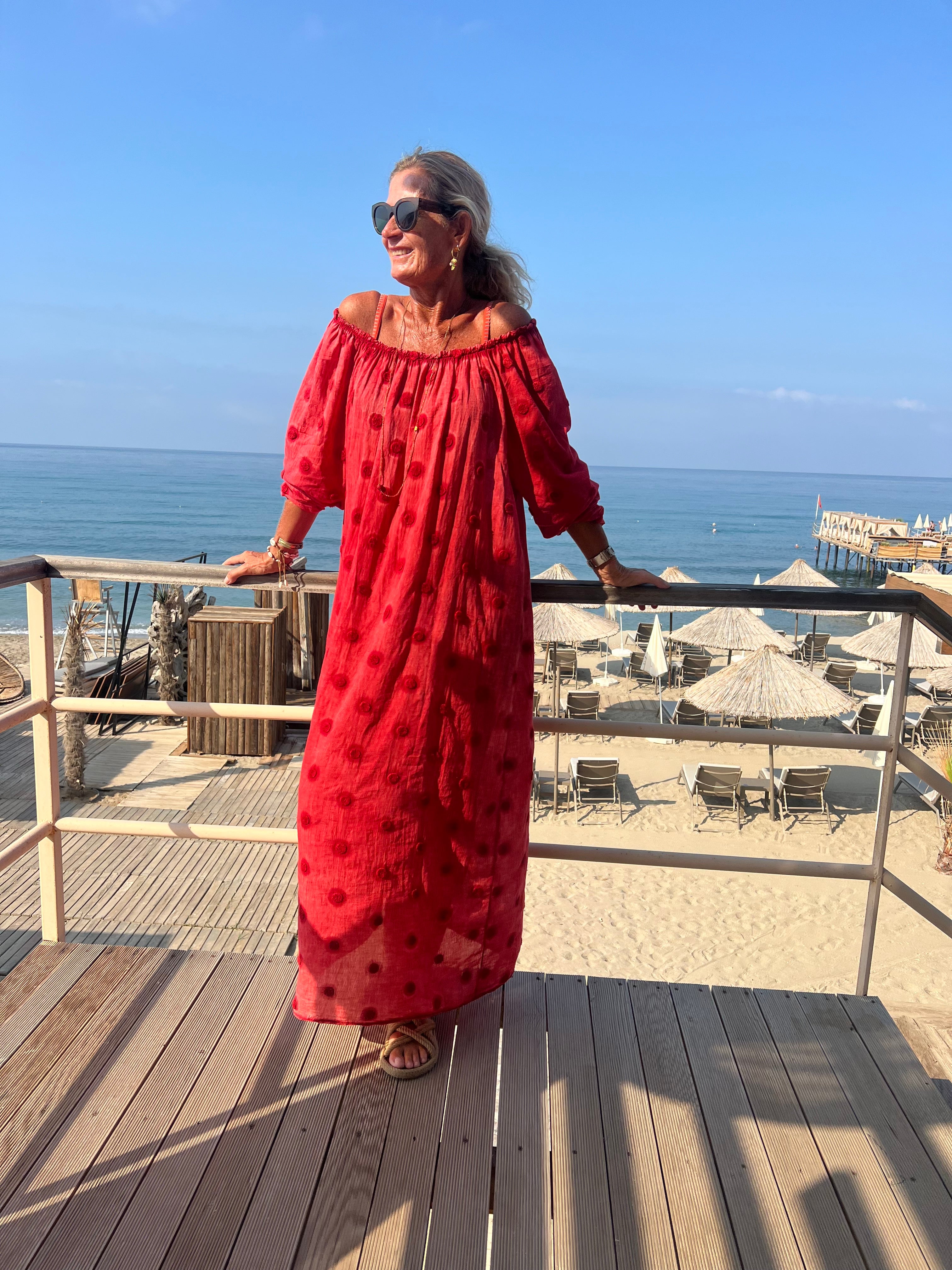 CABANA Living 3808-01 Dot dress red