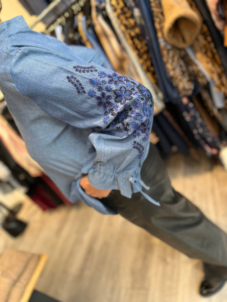 WAUW 10104 Chambray Wilma tunic blue