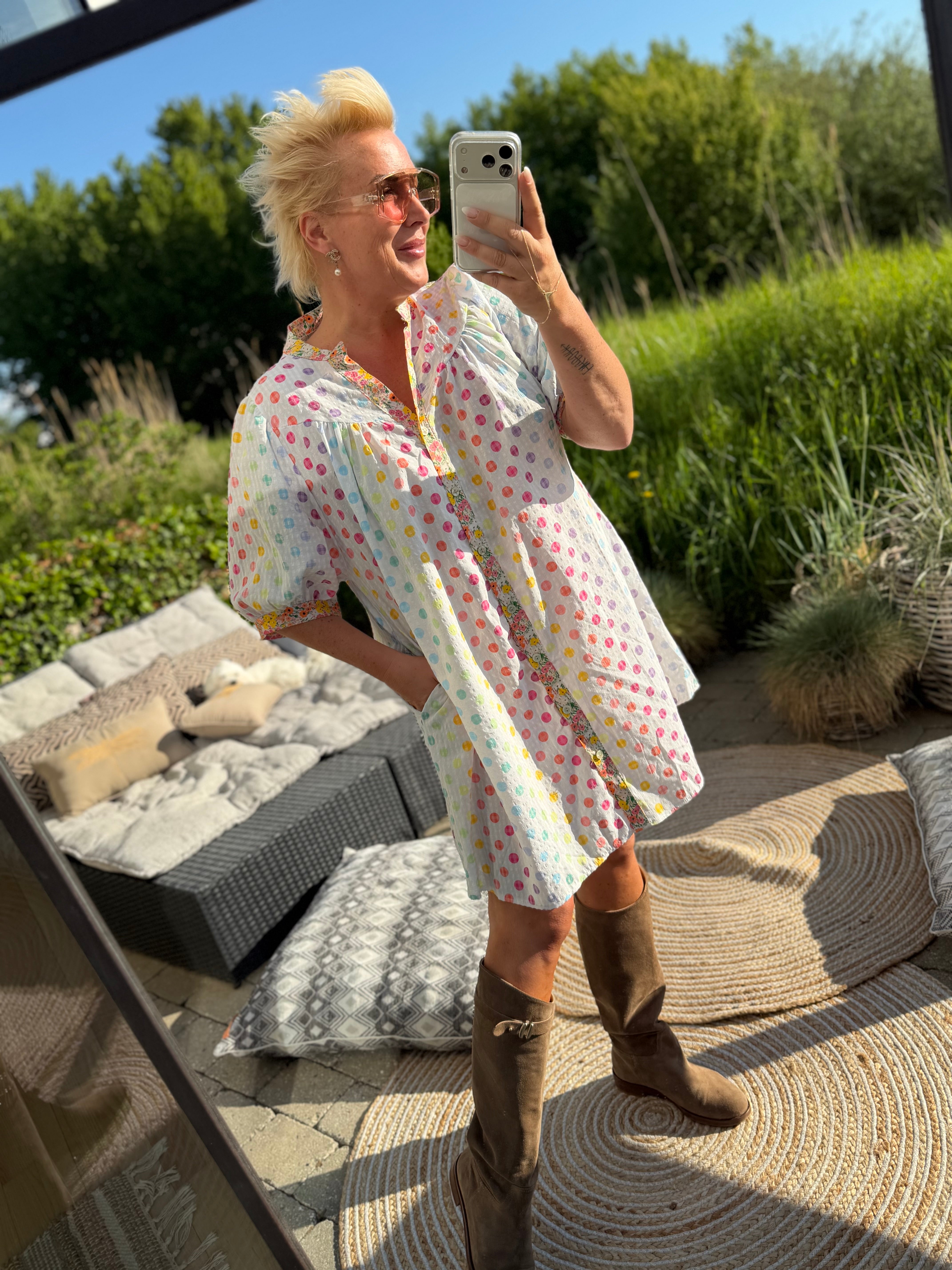 Boho Love B1379 tunic dots multi