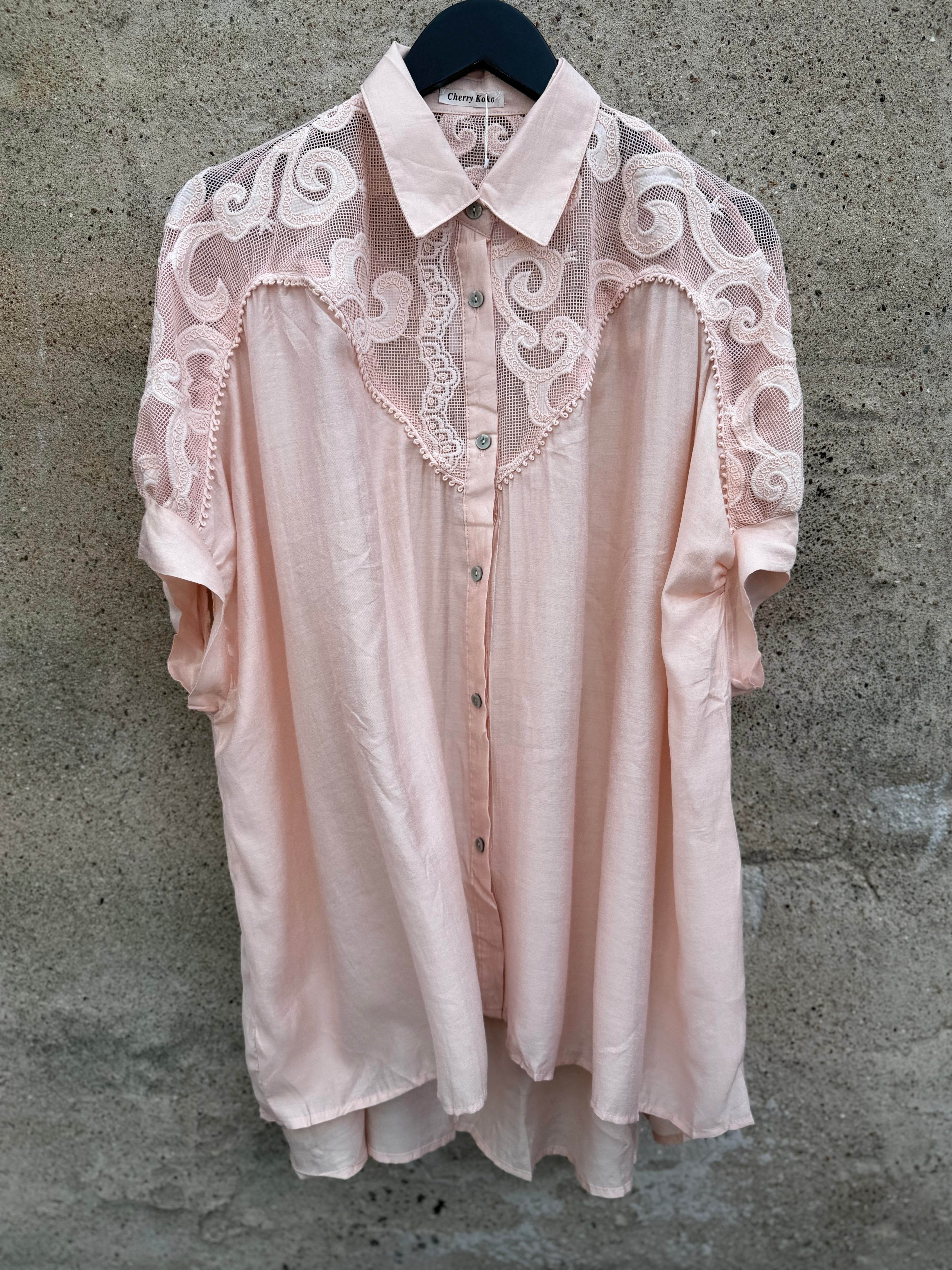 Lene 10089 shirt lace rosa