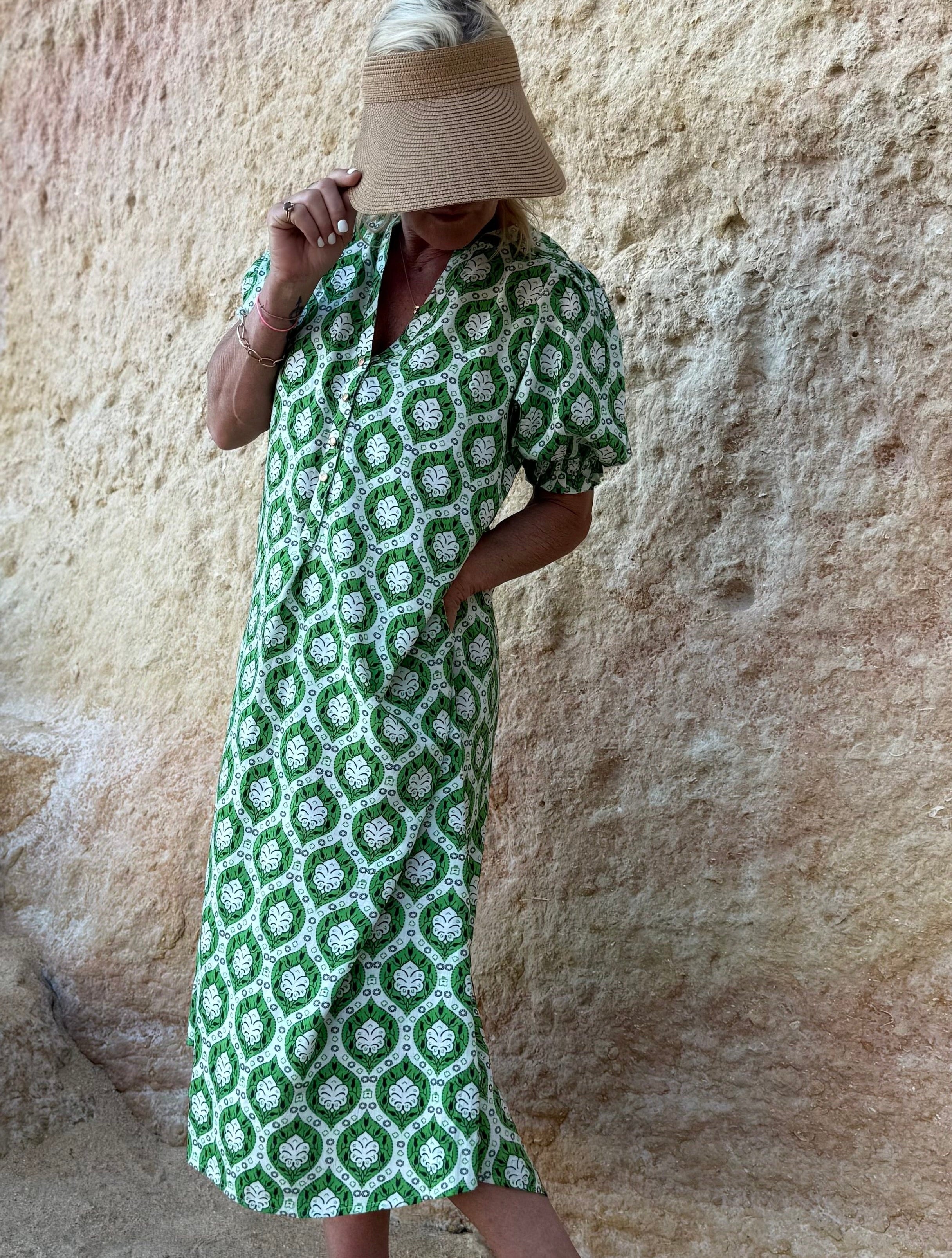 Gaspar 2601750 Tunø dress print green