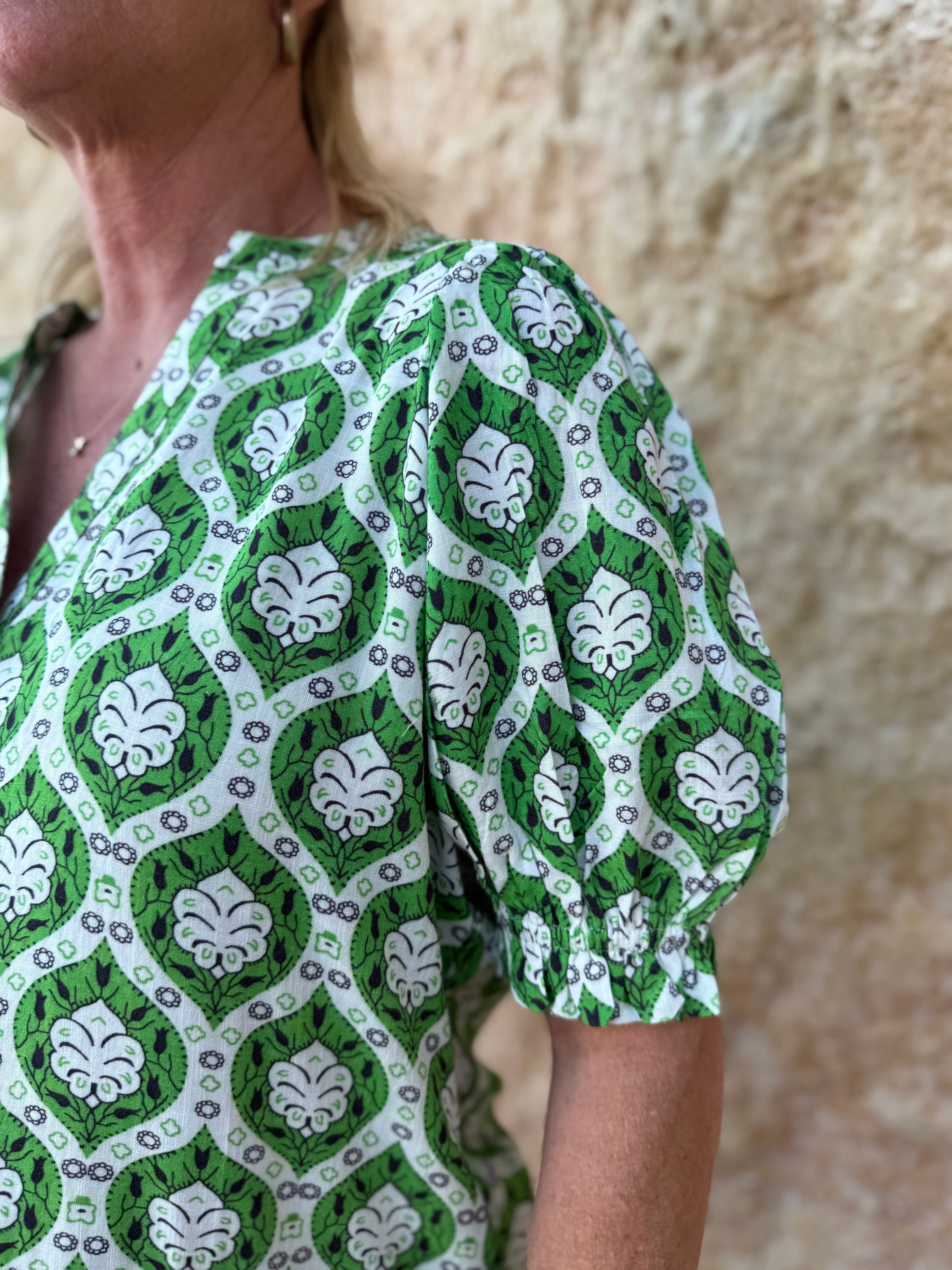 Gaspar 2601750 Tunø dress print green
