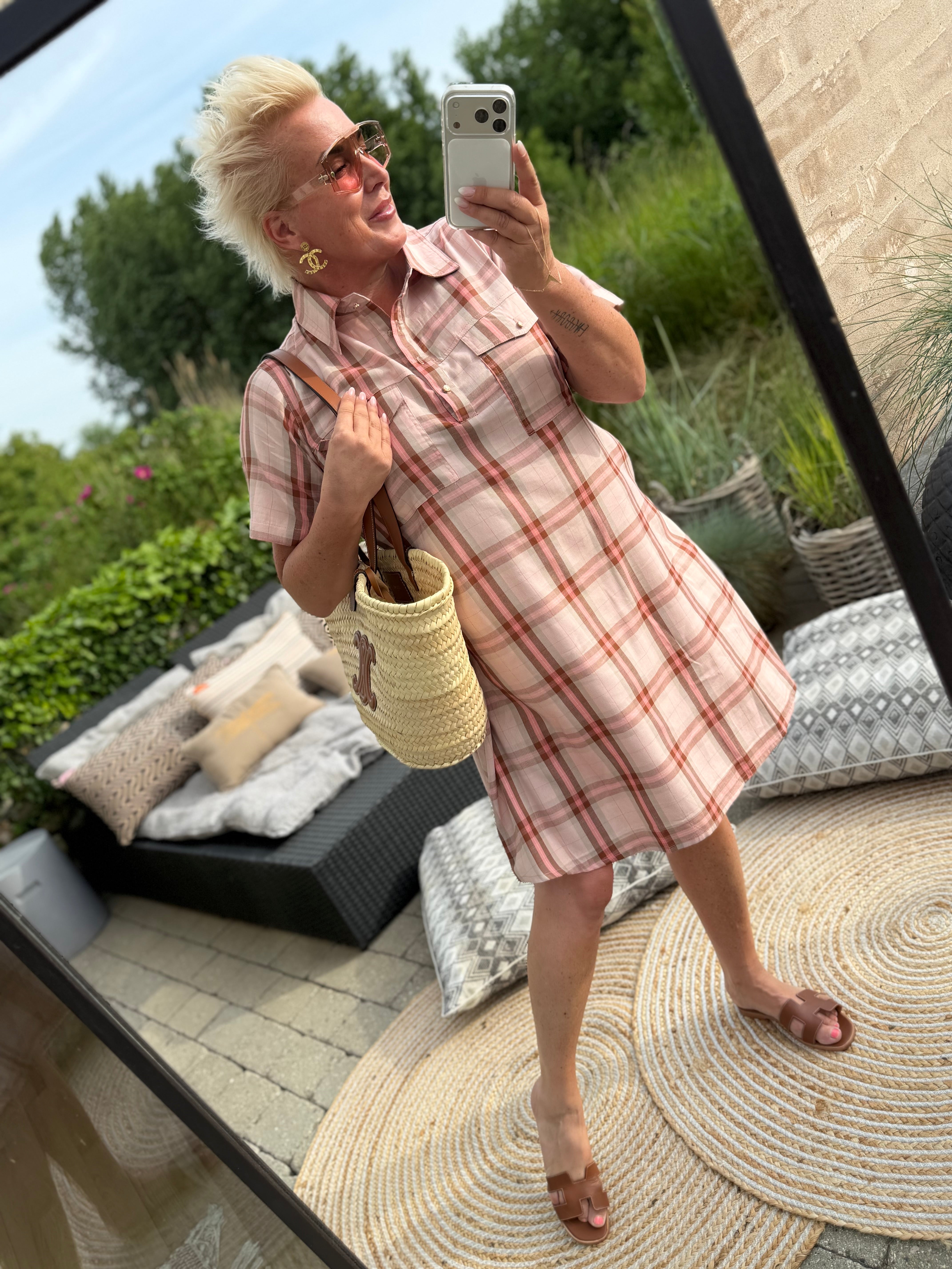 Gaspar 2601731 Nice check dress rosa