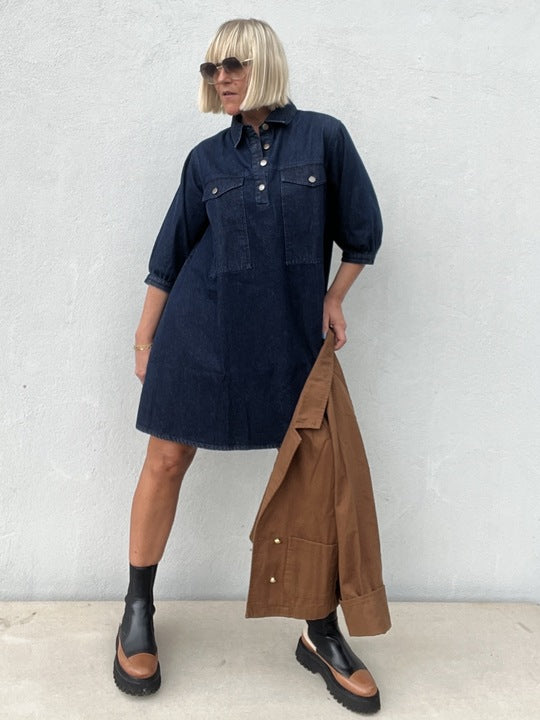 Gaspar 2407705 Malmø denim dress blue