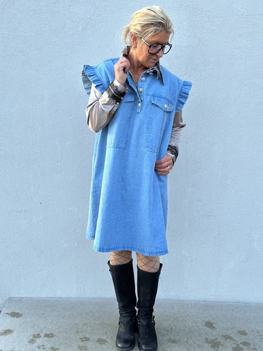 Gaspar 2407713 Idaho denim dress light blue