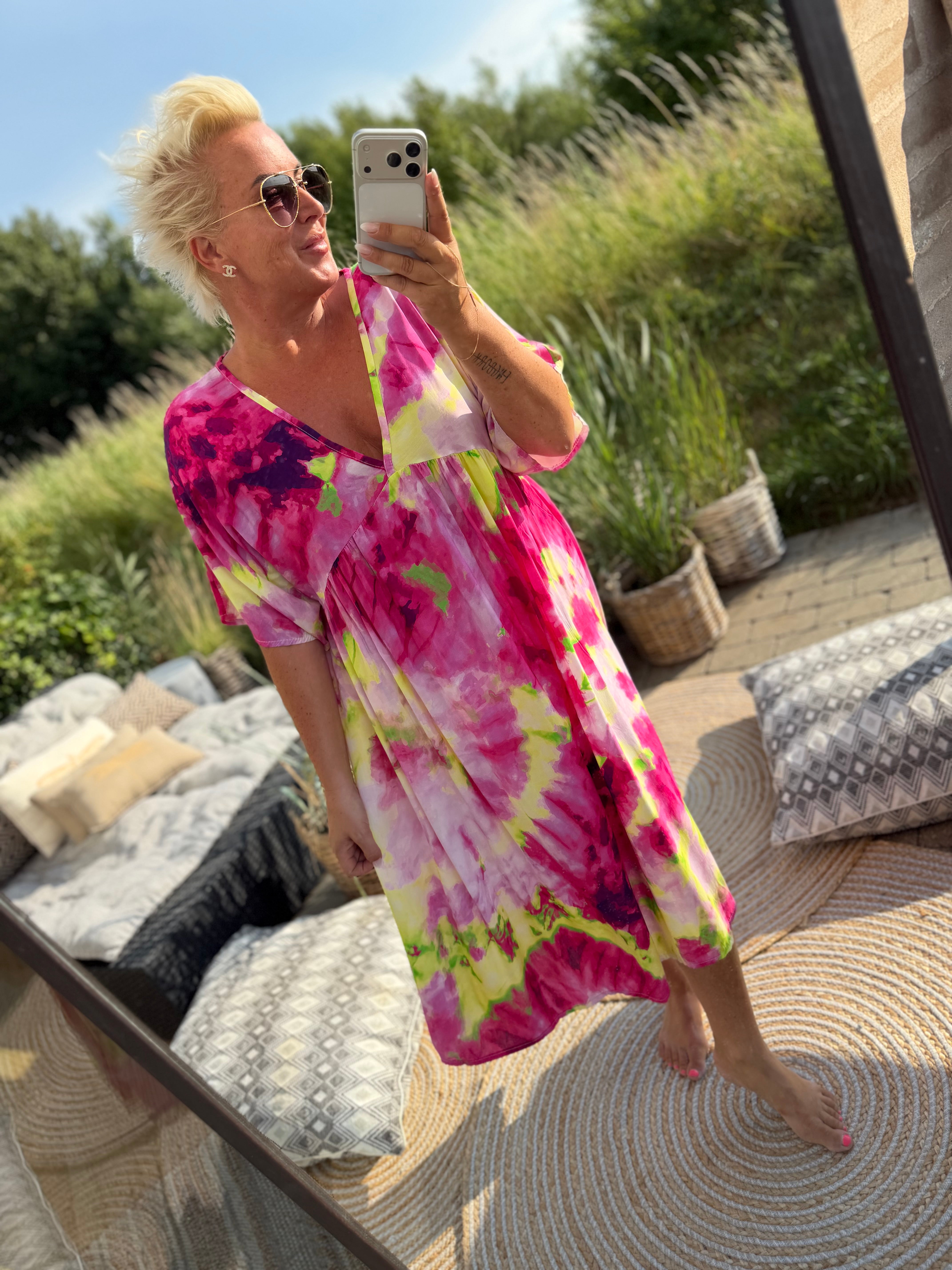 Olina dress painted mix flower
