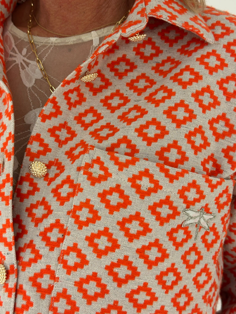 Gaspar 2501309 Malmø skjorte jacquard orange