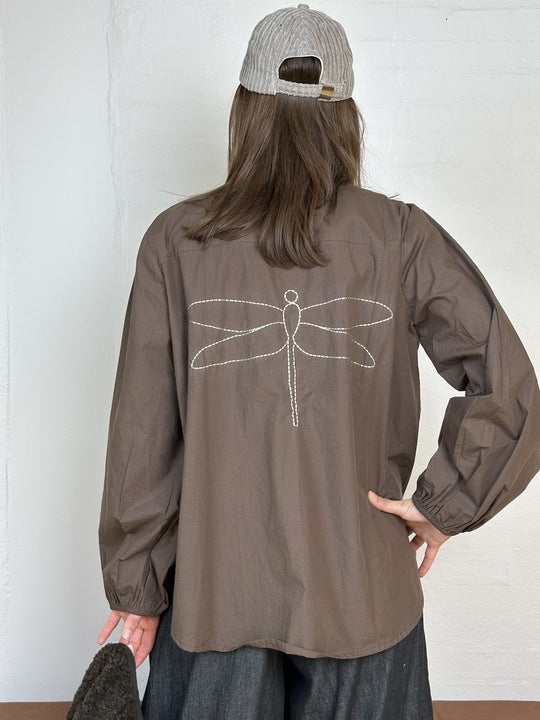 Gaspar 2501342 Læsø poplin bluse brown