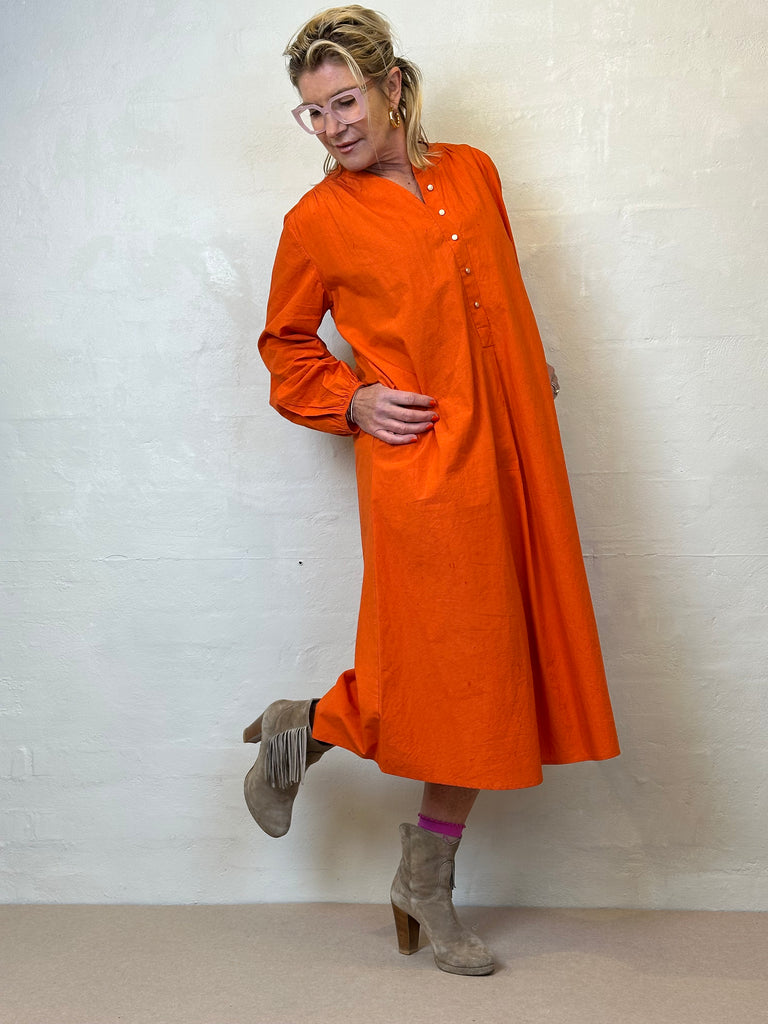 Gaspar 2501717 Luna poplin kjole orange