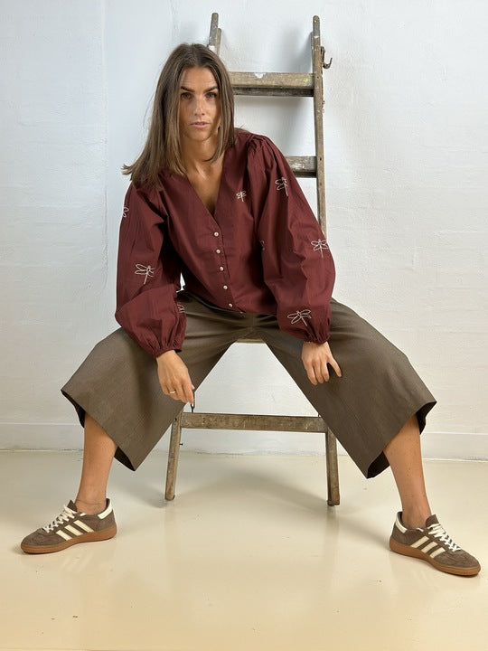 Gaspar 2507304 Valencia poplin shirt bordeaux