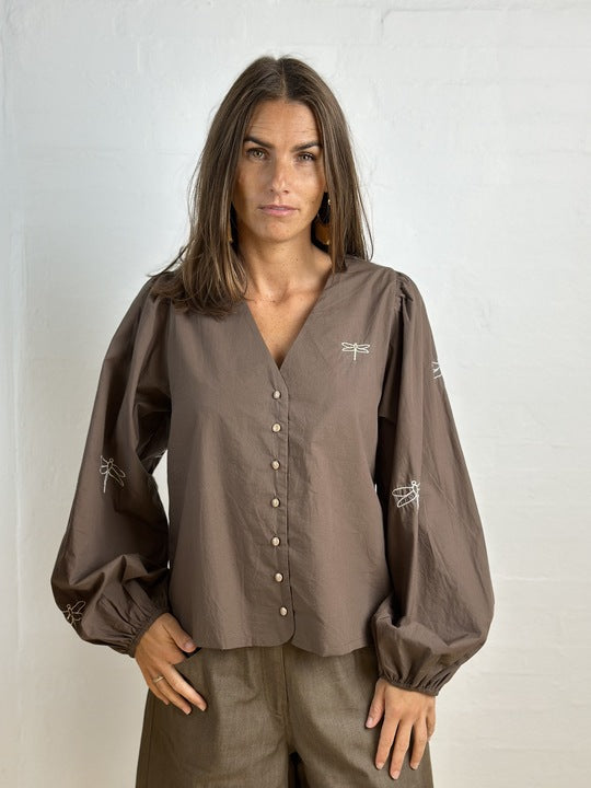 Gaspar 2507304 Valencia poplin shirt brown