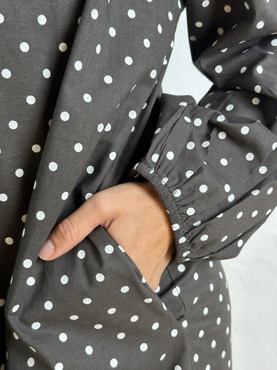 Gaspar 2507712 Luna dot kjole dark