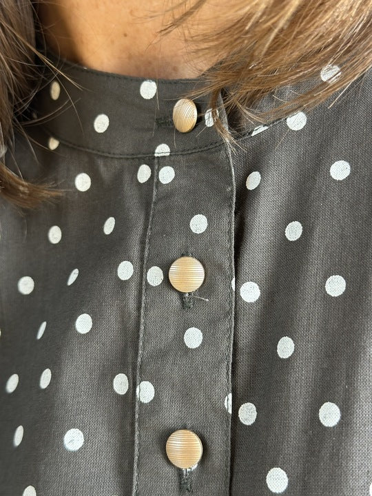 Gaspar 2507712 Luna dot kjole dark