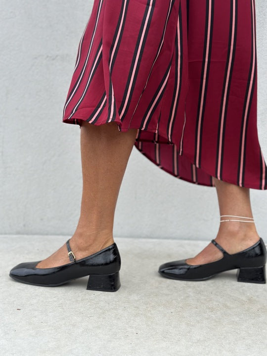 Gaspar 2507715 Tunø stripe kjole bordeaux