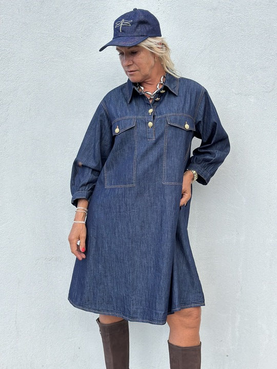 Gaspar 2507720 Rio denim dress dark