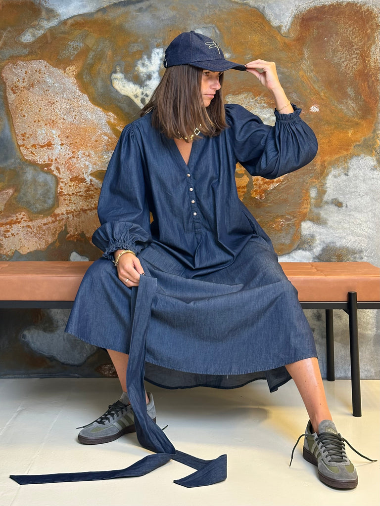 Gaspar 2507724 Tunø kjole LS denim blue