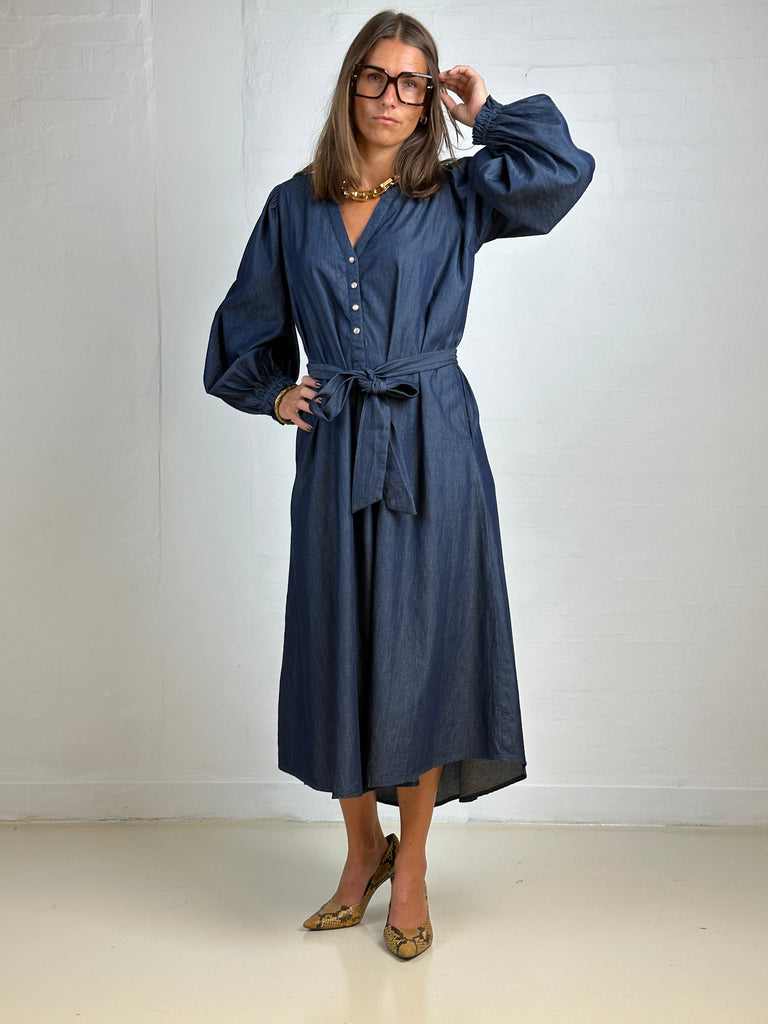 Gaspar 2507724 Tunø kjole LS denim blue