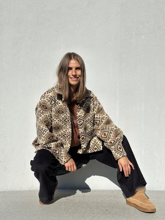 Gaspar 2510312 Stockholm jacquard shirt brown