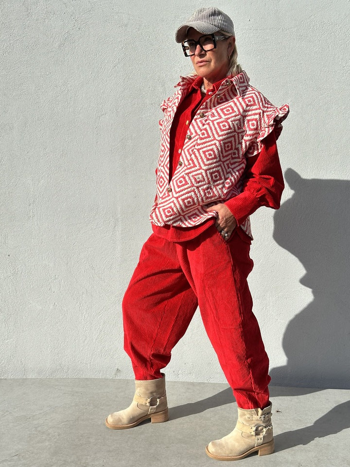 Gaspar 2510325 Malmø skjorte corduroy red