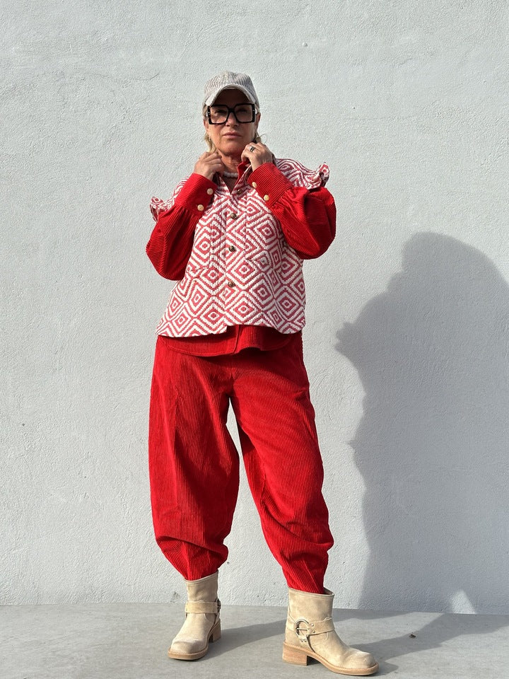 Gaspar 2510325 Malmø skjorte corduroy red